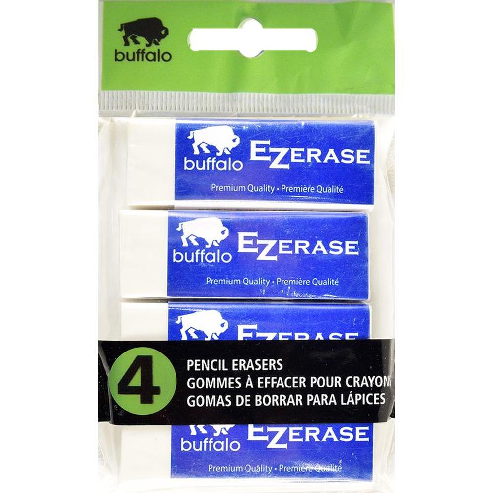 Buffalo White Erasers with Sleeve - Pack of 4