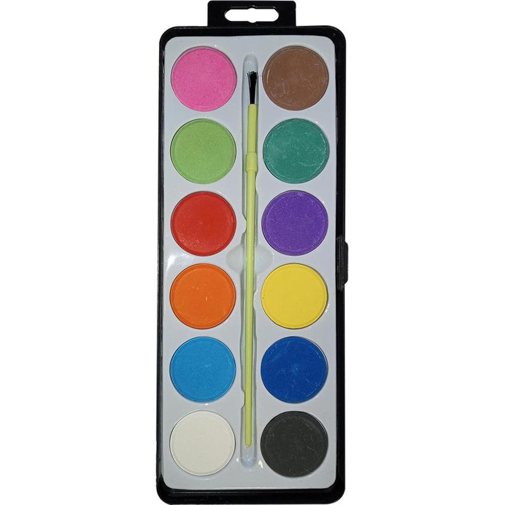 Buffalo Watercolor Kit 12 Colors with Brush & Case