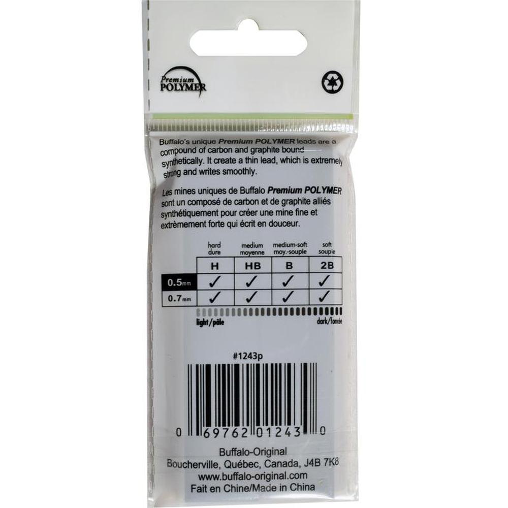 Buffalo HB Pencil Lead Refills 0.5mm - Pack of 60