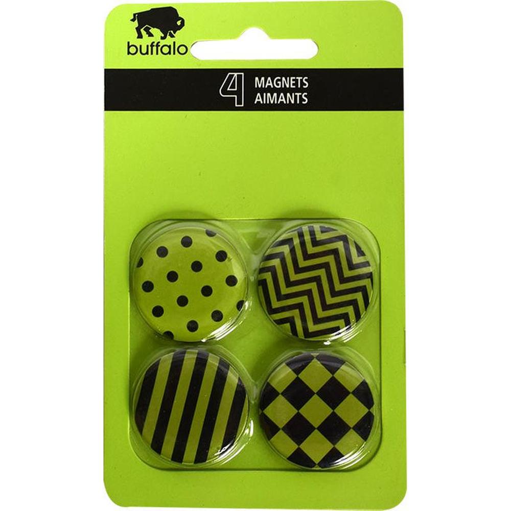 Buffalo Round Design Magnets 30mm - Pack of 4