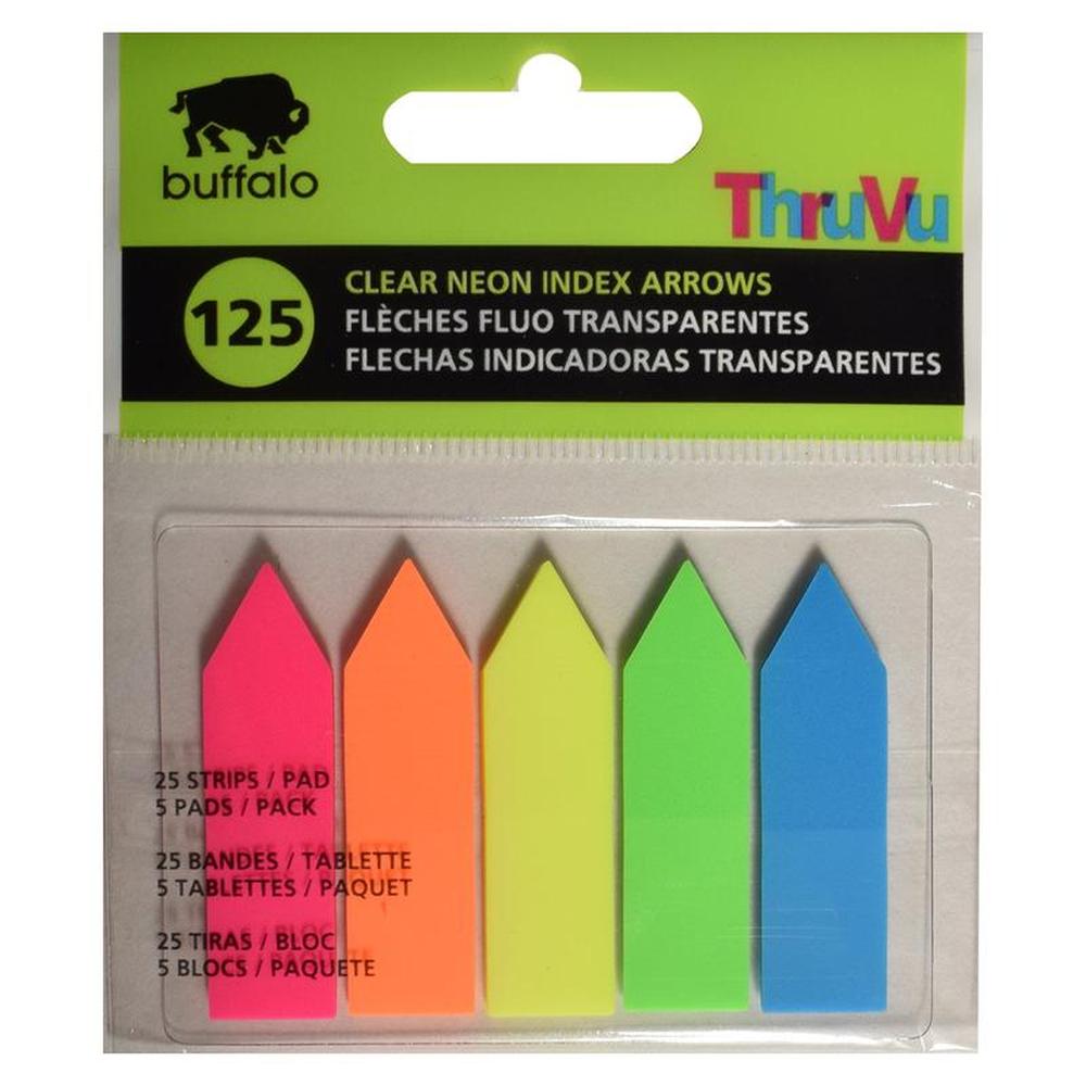 Buffalo Neon Adhesive Arrow Flags - 125 Tabs in 5 Colors