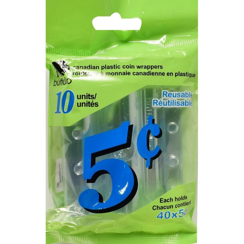 Buffalo Plastic Coin Wrappers 5 Cents - Pack of 10