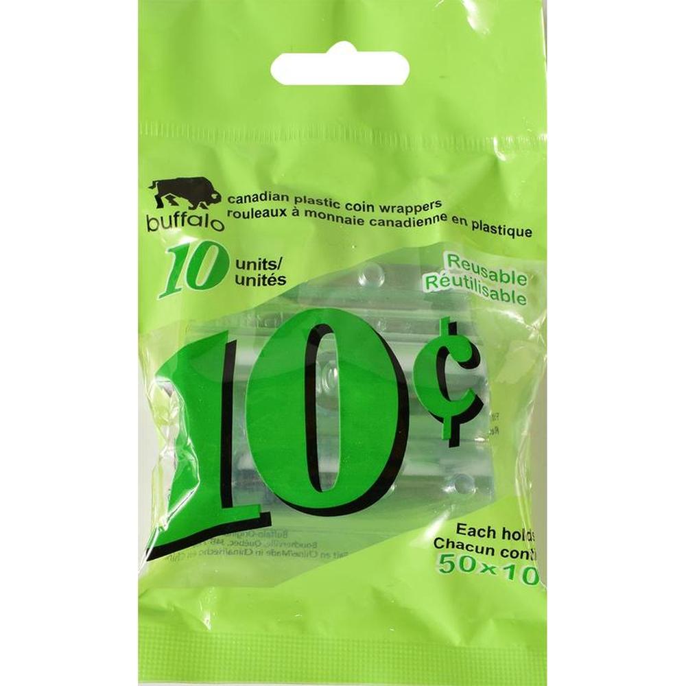 Buffalo Plastic Coin Wrappers 10 Cents - Pack of 10