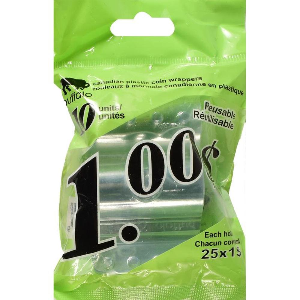 Buffalo Plastic Coin Wrappers $1 - Pack of 10