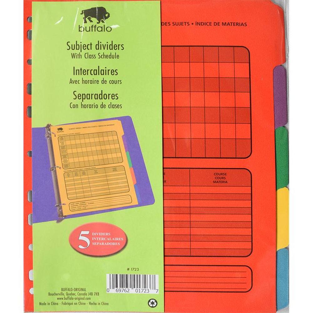 Buffalo Paper Dividers with Color Tabs - Pack of 5