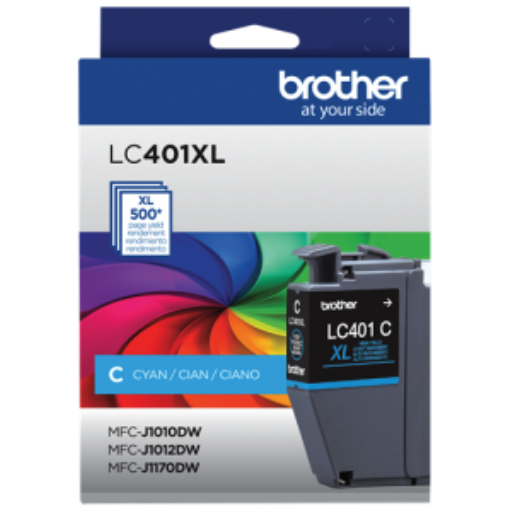 Cartouche d'encre cyan Brother LC401XLCS, haut rendement