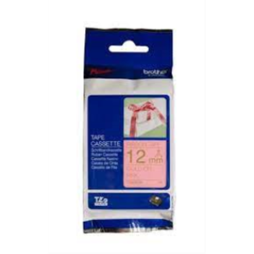 Brother Ruban décoratif TZERE34 or sur satin rose pour étiqueteuses P-touch, 12 mm de large x 4 m de long