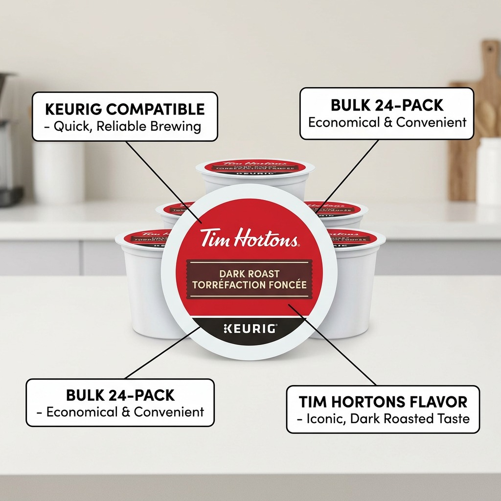 COFFEE-K CUP TIM HORTONS DARK ROAST (11307) 24/BX
