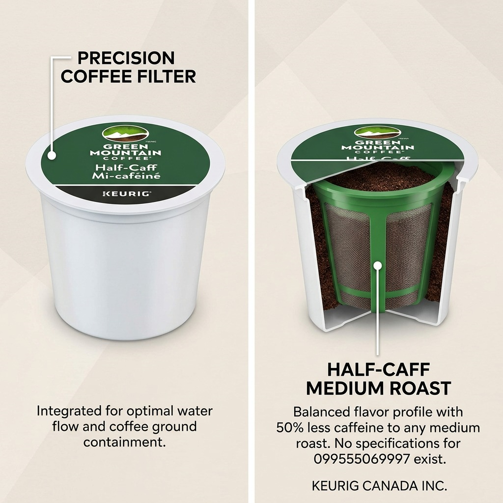 COFFEE-K CUP GREEN MOUNTAIN HALF-CAFF MEDIUM ROAST 24/BX