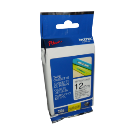 Brother Ruban laminé original TZe231 noir sur blanc pour étiqueteuses P-touch, 12 mm de large x 8 m de long