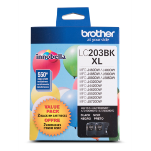 Brother LC2032PKS Lot de 2 cartouches d'encre noire Innobella, haut rendement (série XL)
