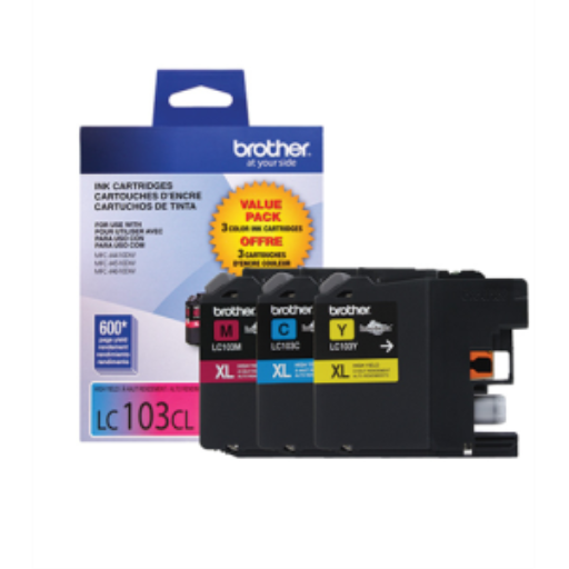 Pack de 3 cartouches d'encre couleur Innobella Brother LC1033PKS (1 cyan, 1 magenta, 1 jaune), haut rendement (série XL)