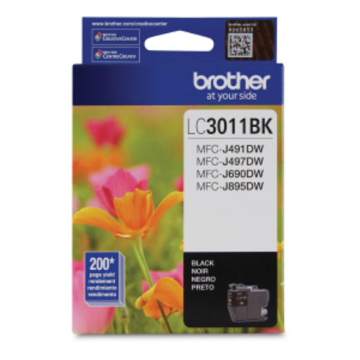 Cartouche d'encre noire Brother LC3011BKS, capacité standard