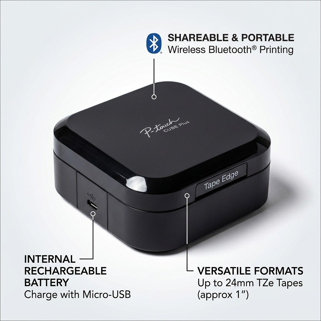 PT-P710BT P-touch CUBE Plus Smartphone and PC Label Maker