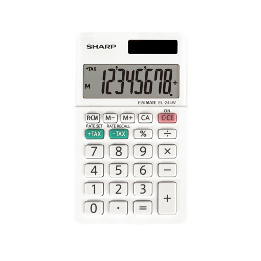 Calculatrice de poche 8 chiffres Sharp EL-244W - Double alimentation solaire & batterie