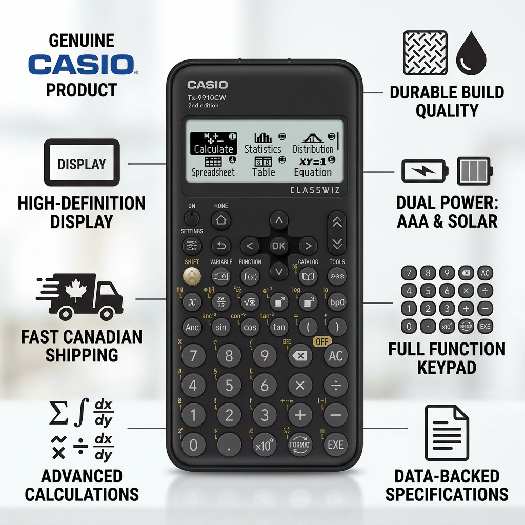 Casio FX-9910CW Black AAA Power Scientific Calculator