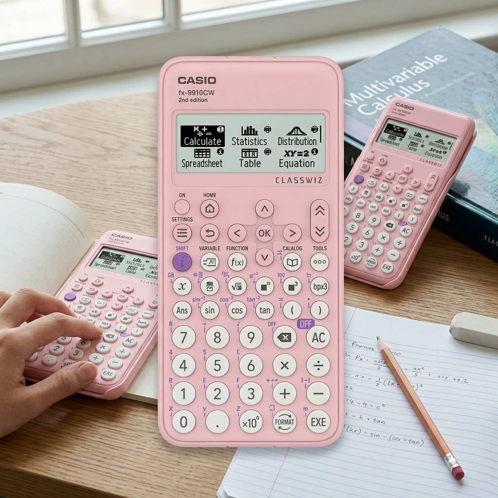 Casio FX-9910CW Pink AAA Power Scientific Calculator