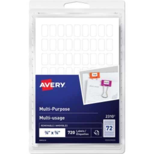 Avery Multi-Purpose Removable Labels Handwrite, Matte White, Removable
