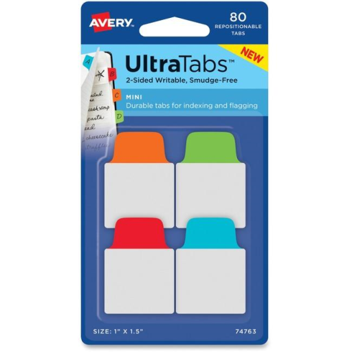 Avery UltraTabs Mini 1" x 1-1/2" Primary Colours, Red