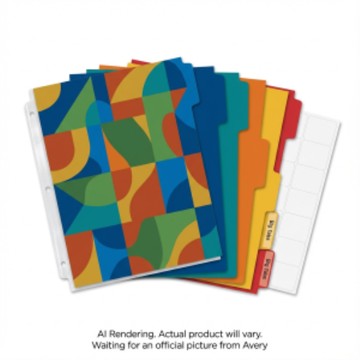 Avery Laser/Inkjet Big Tab Reversible Dividers 5 Tab, 1 Set, Instinct Pattern