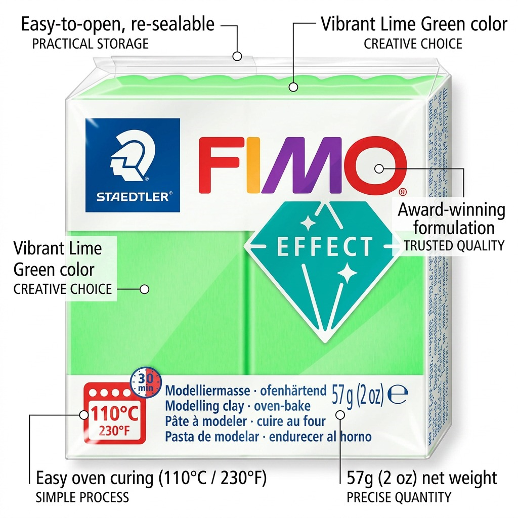 Staedtler Modelling Clay Fimo Soft Lime Green 57g (2 oz)