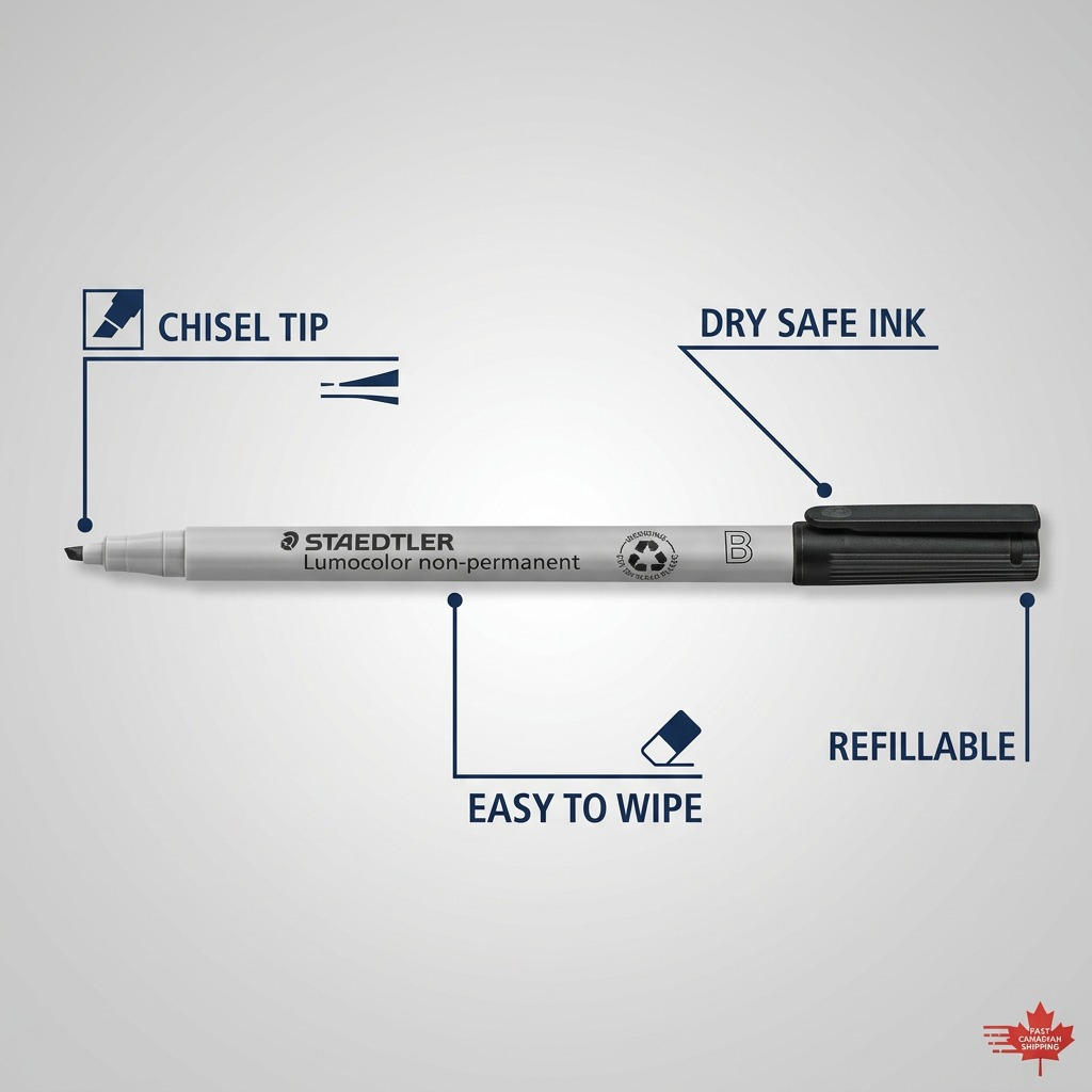 Staedtler Lumocolor Marker Chisel Washable Black