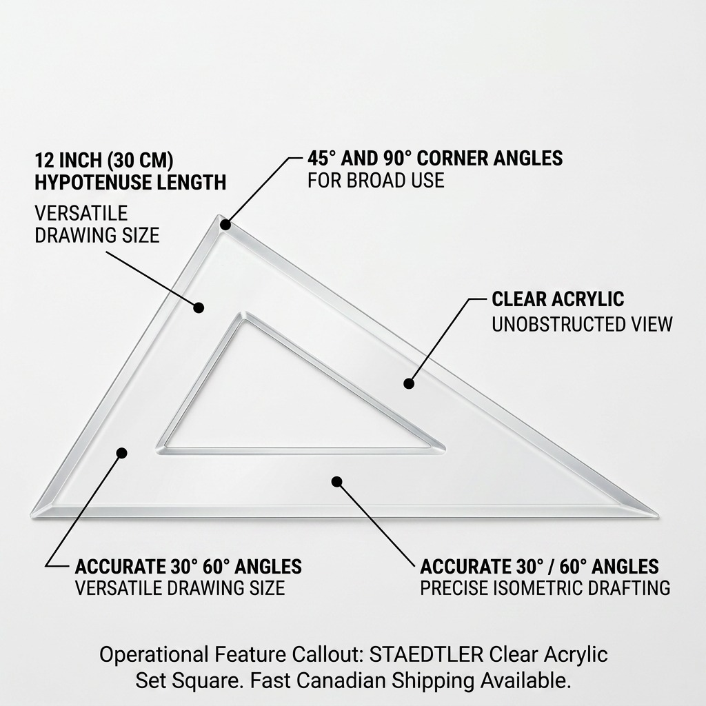 Staedtler Set Square Clear Acryl 12-inch 30/60