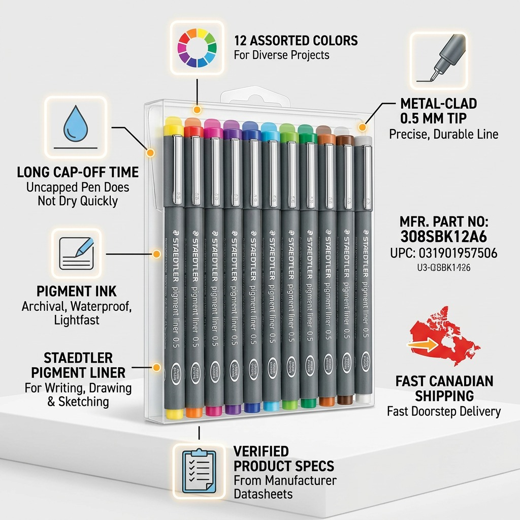 Staedtler Pigment Liner 0.5 Mm Assorted Colours