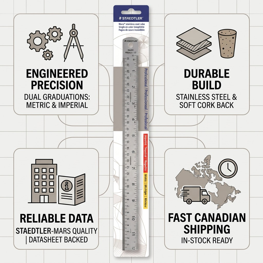 Staedtler Steel Ruler Cork Back 12
