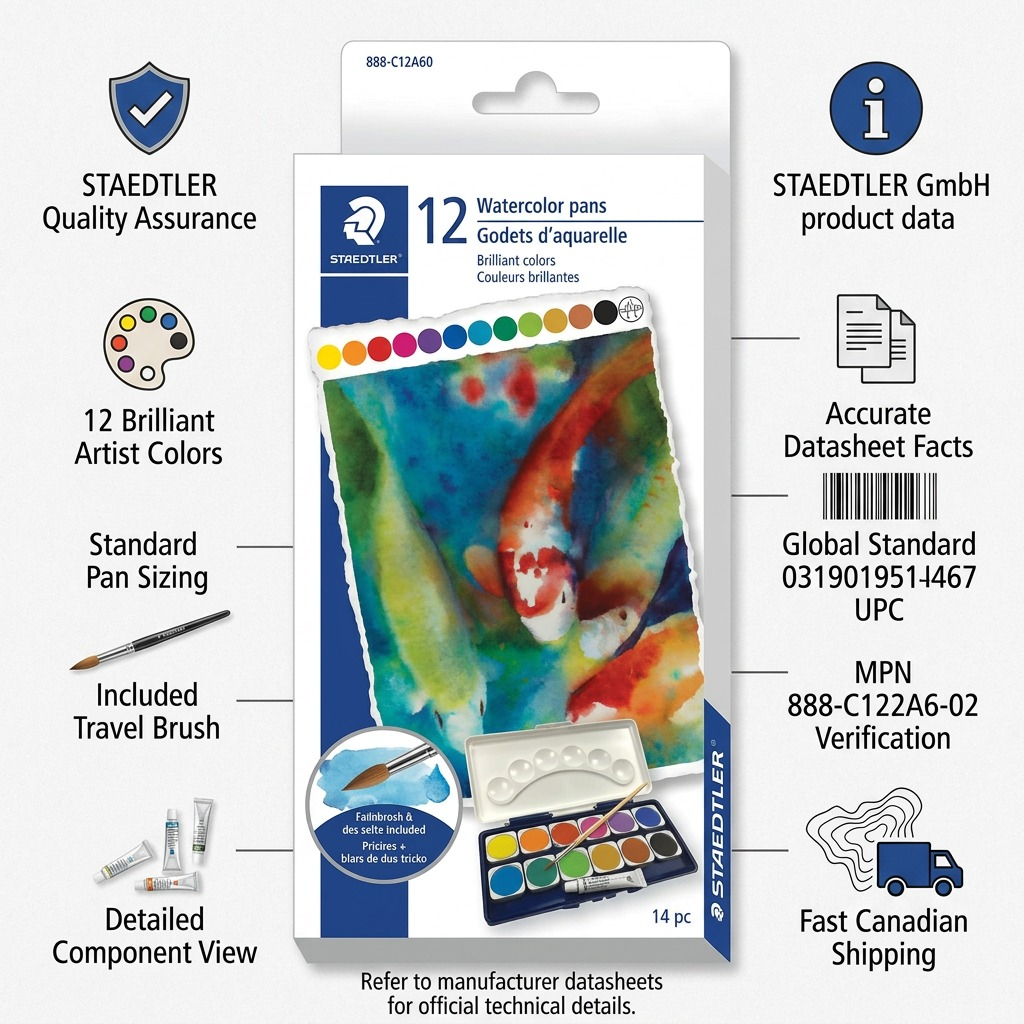 Staedtler Watercolour Paint Assorted + Brus