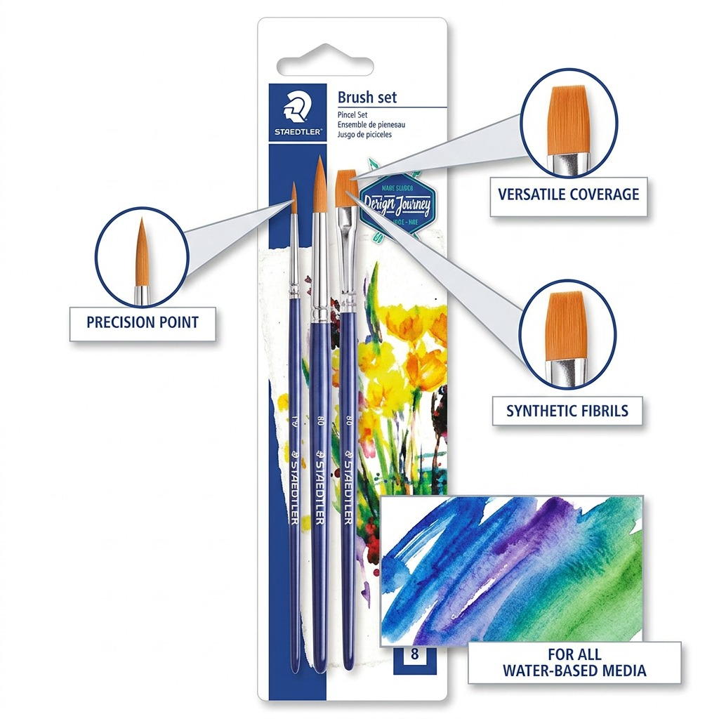 Staedtler Brushes Synt Set OF 3x