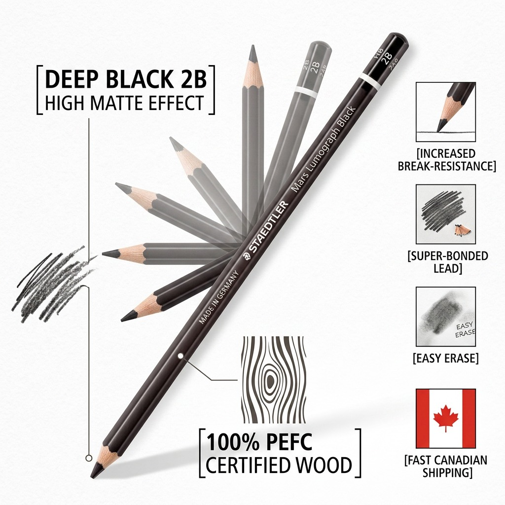 Staedtler Pencil Lumograph Black 2B 100% PEFC