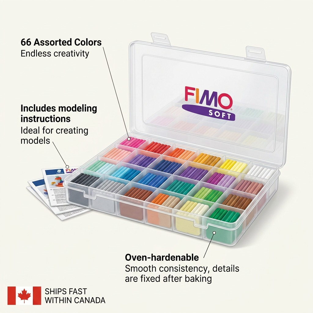 Staedtler Set Modelling Clay Fimo Soft 66 Assorted Color Pack