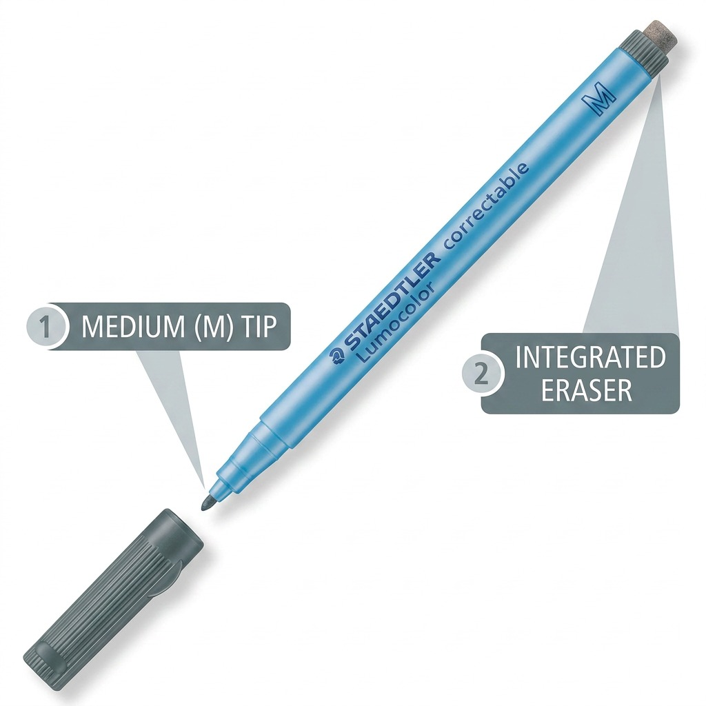 Staedtler Marker Whiteboard + Eraser Medium
