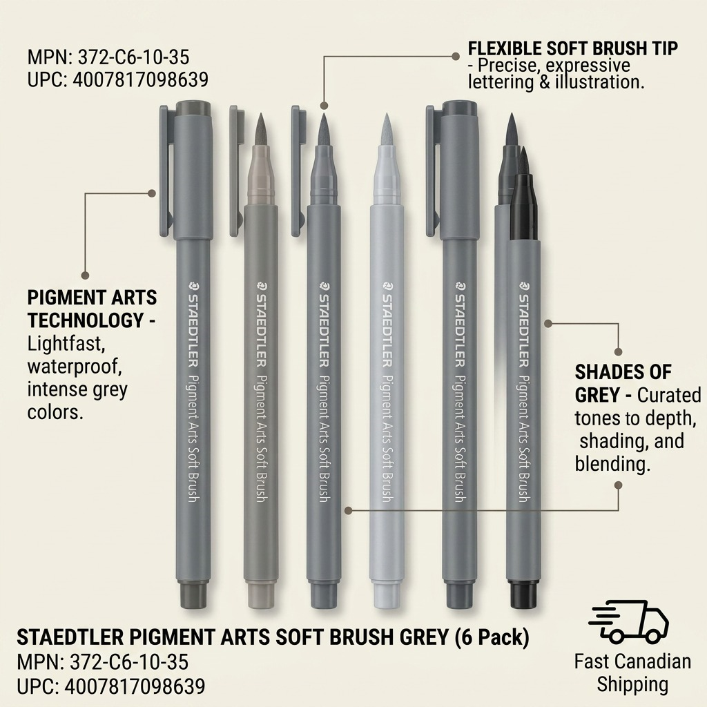 Staedtler Pigment Arts Soft Brush Grey Colours