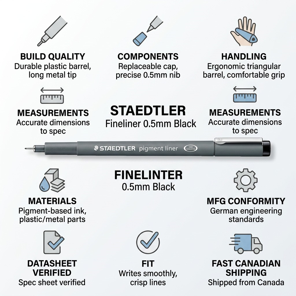 Staedtler Fineliner Pigment Liner 0.5mm Black