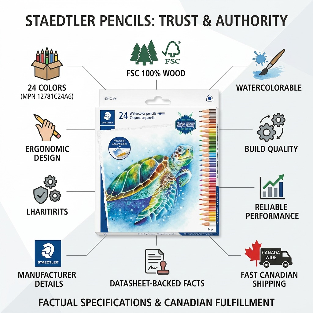 Staedtler Triangular Watercolour Pencils 3mm, 48-Pack FSC 100%