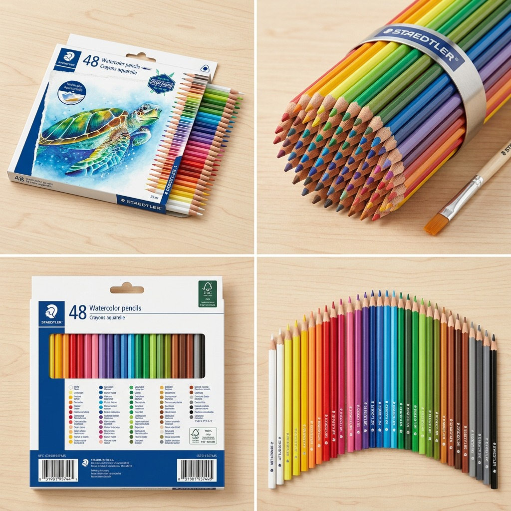 Staedtler Triangular Watercolour Pencils 3mm, 48-Pack FSC 100%