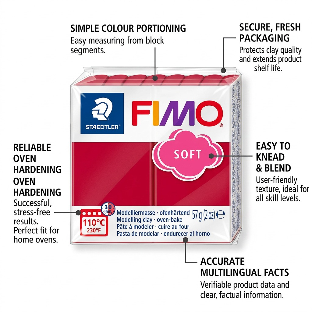 Staedtler Modelling Clay Fimo Soft Cherry Red 57g (2 oz)