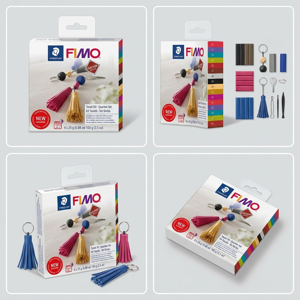 Staedtler Fimo Leather Effect Keychain Tassel Kit Modelling Clay