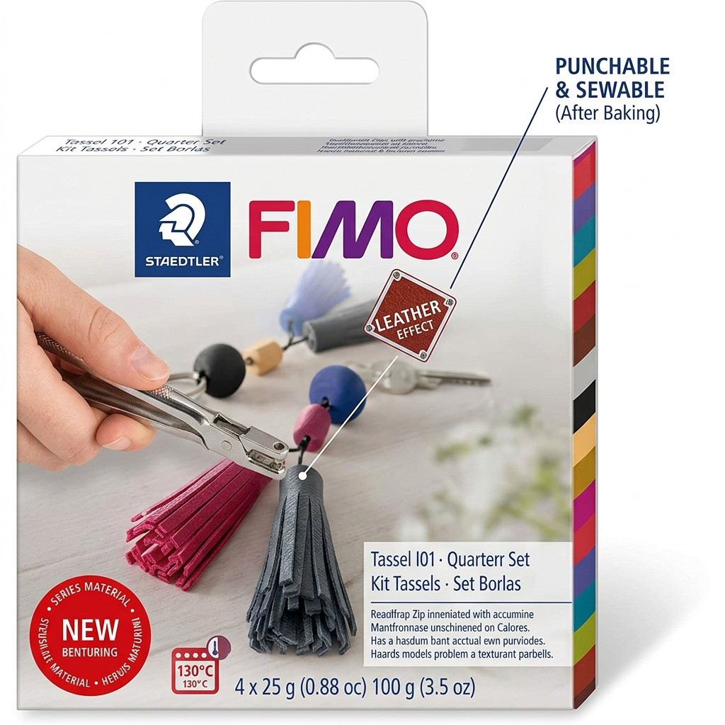 Staedtler Fimo Leather Effect Keychain Tassel Kit Modelling Clay