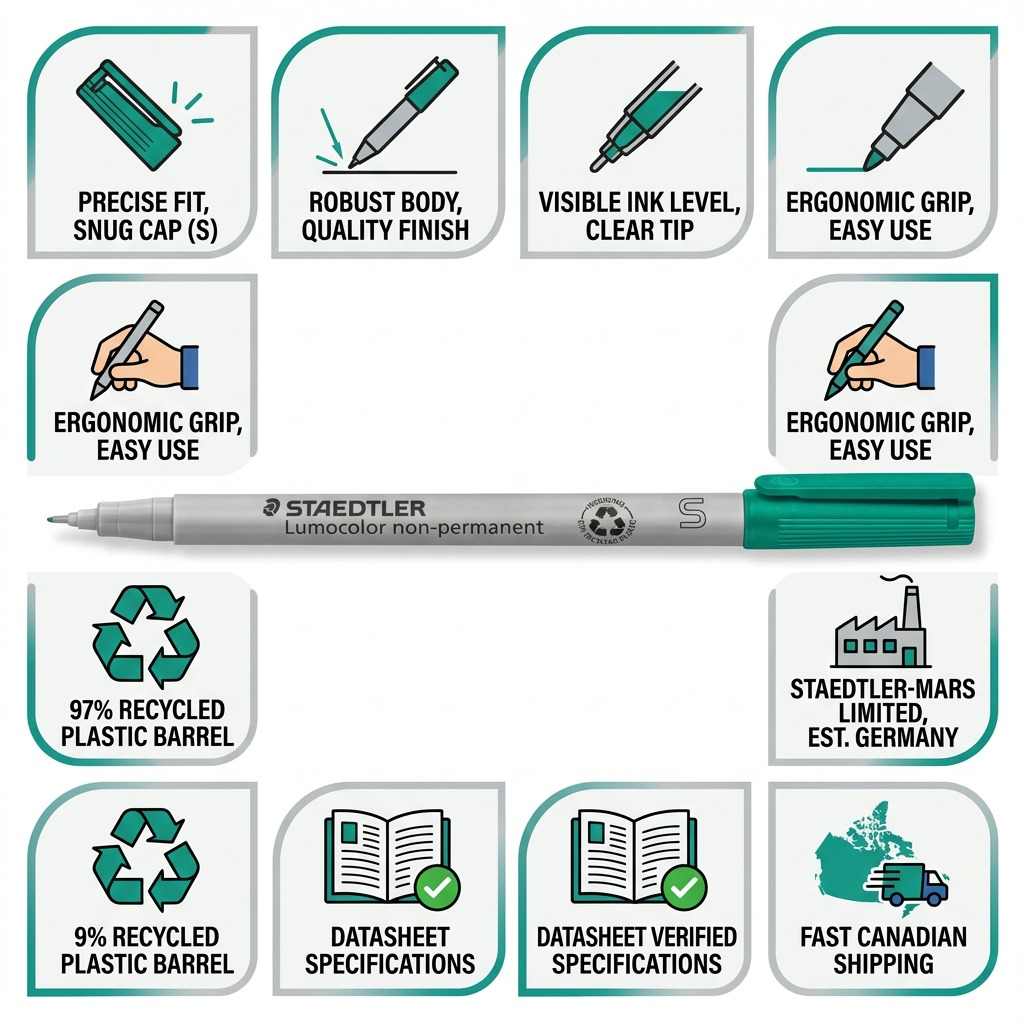 Staedtler Lumocolor Extra Fine Permanent Grn Marker