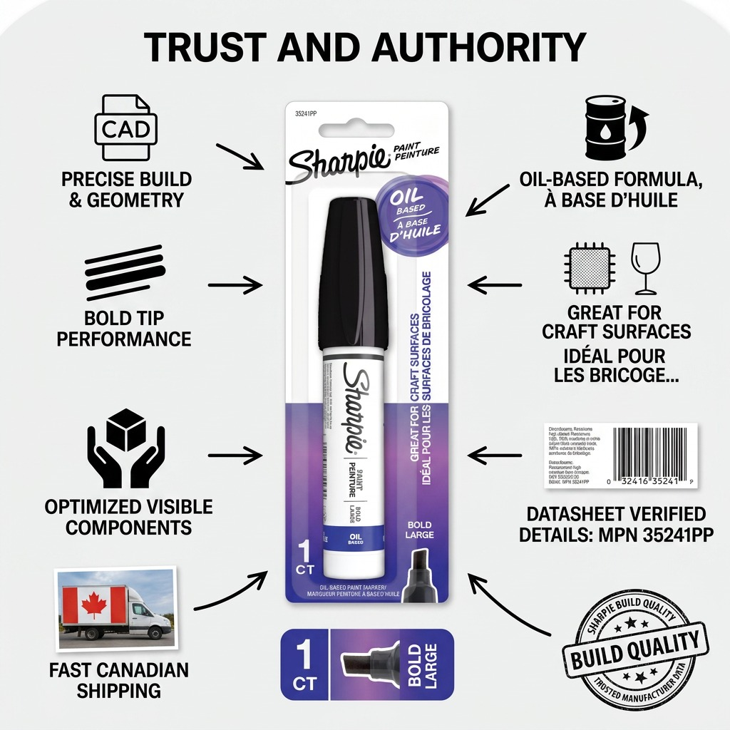 Sharpie Oil-Based Paint Marker, Bold Point, Black, 1 Count