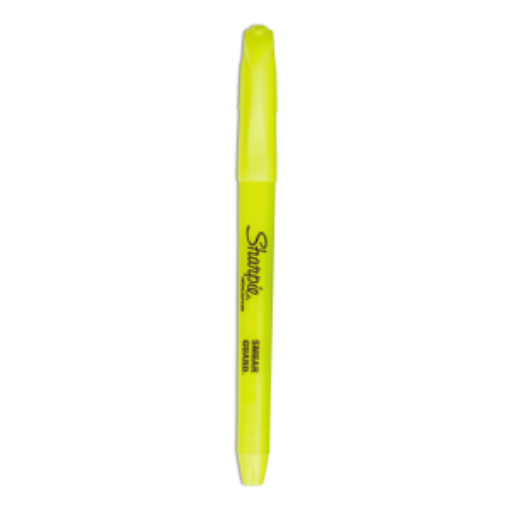 Sharpie Pocket Highlighter, Narrow Chisel Tip, Yellow, 1 Unit