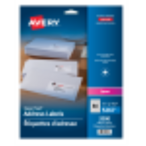 Étiquettes Avery White Easy Peel, 1 3/4" x 1/2", permanent, 25 feuilles