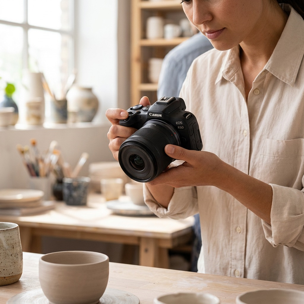 Canon EOS R50 – V + RF-S14-30mm F4-6.3 IS STM Pz Lens Kit