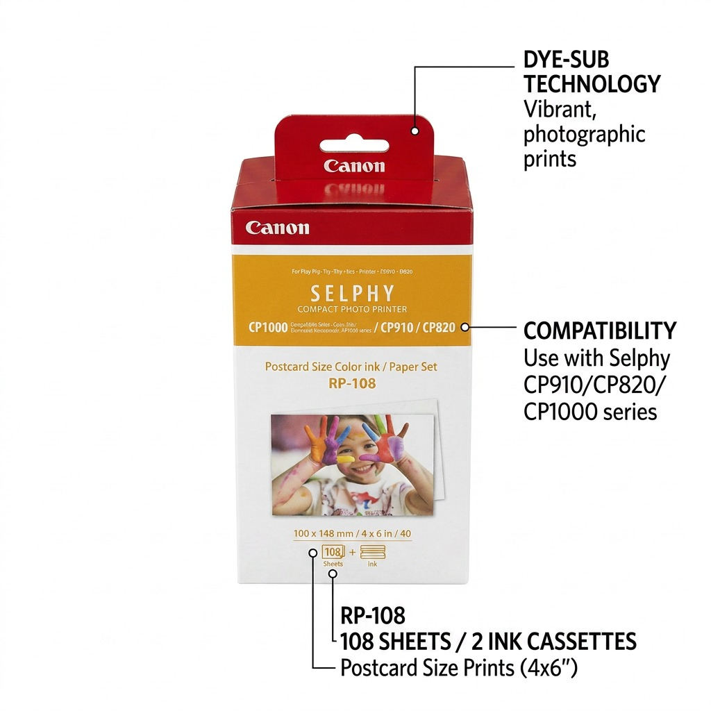 Canon SELPHY RP-108 – Colour Ink and Paper Set