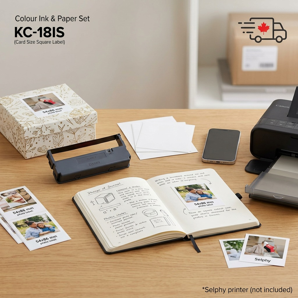 Canon Colour Ink & Paper Set KC-18IS – (Card Size) Square Label
