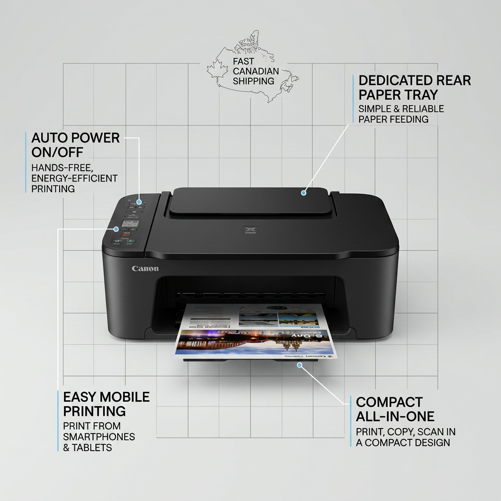 Canon 6671C003 – PIXMA TS3720 Wireless All-in-One Inkjet Printer for Home and Student – Black