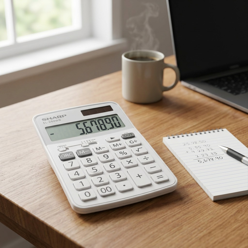 Sharp EL-244WB Professional Pocket Calculator - 8-Digit Extra - Large Display & Twin - Power